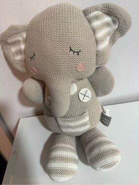 Element Knit Elephant Plush - Beige and Cream